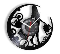Guang trading 30cm Orologio Vinile Shopaholic Lady Girly Orologio da parete Shopping Donna Vinile Orologio da parete Estetista Ragazza Home Decor Design moderno Orologio
