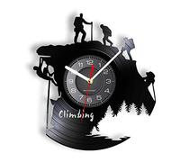 Guang trading Orologio Vinile -30cm Extreme Adventure Rocking Climbing Wall Clock Climb That Mountain Vinyl Record Orologio da parete Climbers Gift Orologio da parete ispiratore