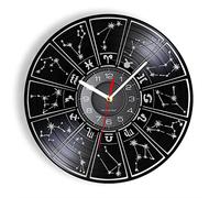 Guang trading Orologio Vinile 30cm Vinile Home Decor Orologio da parete Segno zodiacale Disco in vinile Orologio da parete Astrologia Stelle Orologio da parete decorativo Orologio Regalo zodiacale