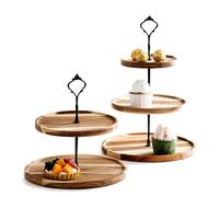 Guangcailun Alzata per cupcake per 24 cupcakes. Elegante e rustica alzata | realizzata in legno naturale. Abbellisce senza sforzo i tavoli delle feste