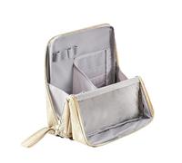 Guangcailun Borsa per il trucco di grande capacità con scomparti per un facile accesso a tutto, può stare in piedi su qualsiasi superficie - consentendo, beige