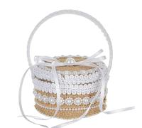 Guangcailun Cesto di Fiori con Fiocco. Accessorio da Matrimonio Elegante e Portatile per Damigelle e Cerimonie Speciali. La Confezione Include 1 Scatola Porta Anelli Rotonda