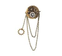 Guangcailun Elegante spilla con nappa con ingranaggio di orologio che funziona come fermaglio per capelli, per completare gli abiti da sposa primaverili ed estivi. Spilla con nappa