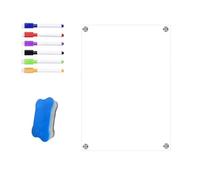 Guangcailun Lavagna acrilica con penne e gomme, calendario 30x20 cm con cancellabile per creare/fare la spesa/fare la spesa
