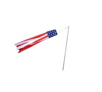 Guangcailun Manica a vento decorativa patriottica per esterni, per decorazioni a stelle e strisce, festa del 4 luglio, tessuto leggero. Manica vento che anche con la luce più debole.