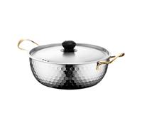 Guangcailun Pentola per cucinare il ramen coreano, utensili da cucina per feste in giardino, escursioni, picnic, argento, Argento, 18 cm
