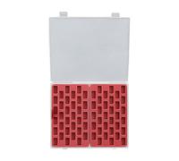 Guangcailun Scatola completa per, portatili, rocchetti, custodia trasparente per organizer per macchine da cucire, bobina per macchina da cucire, Rosso chiaro, 66 Griglie