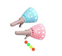 Guangcailun Set da 6 pezzi compatto per giochi di passaggio e cattura della palla, 2 cestini per lancio della palla, 4 palline giocattolo per il divertimento in famiglia, giochi di cattura con clic,