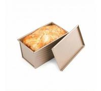 Guangcailun Stampo per pane da 450 g, teglia dorata per toast,Oro 1000 g | carbonio con coperchio