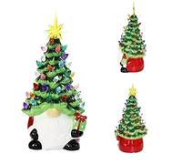 Guangcailun Statuetta in resina da 8 pollici raffigurante un vecchio albero di Natale, deliziosa decorazione natalizia per scena natalizia,