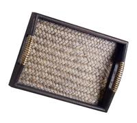 Guangcailun Vassoio vintage per cibo e bevande, non tossico, per servire cibo, bevande e snack, vassoio per frutta in legno, per cena color legno, da grembo per tè, adatto per scopi decorativi o