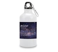 Guangpat Borracce d'acqua isolate con divertente definizione del golfista, tipografia, portatile, a prova di perdite, con fibbia sospesa, ideale per viaggi, scuola, lavoro, 400 ml