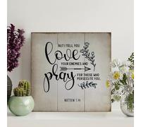 Guangpat But I You, Love Your Enemies Scripture Print Sign Christian ReligiousWall Decoration for Living Room Rustic Wall Art Kitchen Sign Housewarming Gift 30,5 x 30,5 cm