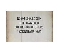 Guangpat Cartello in legno rustico con scritta "No One Should Seek their Own Good", 30,5 x 20,3 cm, scrittura, decorazione da parete per soggiorno, camera da letto, ufficio