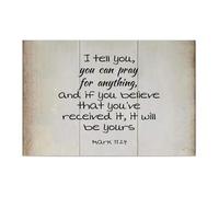 Guangpat Cartello rustico in legno con scritta in lingua inglese "I You, You Can Pray for Anything", 30,5 x 20,3 cm, rustico, cristiano, in legno, decorazione per la casa, regalo di inaugurazione