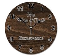 Guangpat Orologio da parete da 25,4 cm con venature del legno di pino antico grande orologio da parete a batteria Wine O'clock da qualche parte decorazione per la pensione per soggiorno, camera da