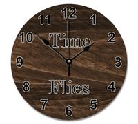 Guangpat Orologio da parete da 30,5 cm, stile country, retrò, resistente alle intemperie, orologio da parete in legno, funzionamento a batteria, decorazione per il soggiorno, regalo per uomo, donna