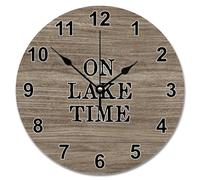 Guangpat Orologio da parete rotondo da 30,5 cm, stile rustico, funzionamento a batteria, silenzioso, facile da leggere, decorazione per casa sulla spiaggia, per soggiorno, cucina, camera da letto