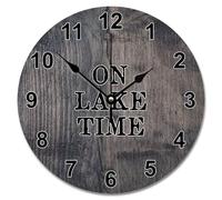 Guangpat Orologio da parete rustico con pavimento in legno da 25,4 cm, funzionamento a batteria, silenzioso, facile da leggere, decorazione per la casa sulla spiaggia, per cucina, camera da letto