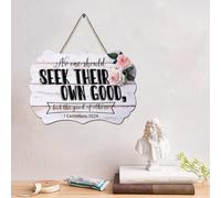 Guangpat Targa in legno con scritta "No One Should Seek Their Own Good 1 Corinthians 10:24", decorazione da parete cristiana per soggiorno, arte rustica, decorazione per la casa, 10,2 x 15,2 cm