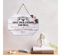 Guangpat Targa rustica in legno con scritta in lingua inglese "But I You, Love Your Enemies", stile retrò, decorazione da parete per casa, uomo, grotta, cancello, giardino, bar, caffè, 10,2 x 15,2 cm