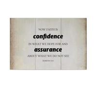 Guangpat Targa rustica in legno con scritta in lingua inglese "Now Faith Is Confidence in What We Hope", decorazione da parete in legno con scritta in lingua inglese "Now Faith Is Confidence in What