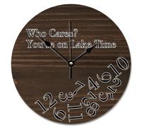 Guangpat Who Cares You're On Lake Time Orologio da parete Recinzione in legno Grano 30,5 cm Orologio da parete rotondo a batteria Agriturismo Decorazione per la casa per cucina, soggiorno, camera da