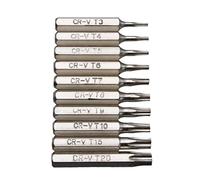 guangzhou 10 Pezzi Set di Punte per cacciavite Torx CR-V T3 T4 T5 T6 T7 T8 T9 T10 T15 T20 Mobile Repair Bit Plum Blossoms Riparazione Testa Plum Batch Silver