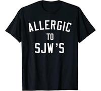 GUANJIE Allergic to SJW' Shirt Funny Social Justice Warrior Tee Black XL
