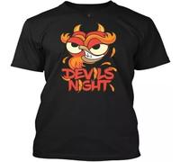 GUANJIE Halloween Devils Night T-Shirt Fit Casual Graphic Short Sleeve Tops Black M