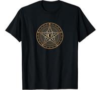GUANJIE Limited Boho Occult Freemason Sigil Illuminati Tarot Sacred Geometry T-Shirt Black S
