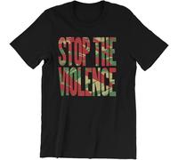 GUANJIE Stop The Violence T-Shirt - BDP Boogie Down Productions KRS One Hip Hop NYC Black S