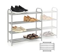 GUANJUNE Organizzatore Portascarpe Estensibile a 4 Livelli,Ripiano in Metallo per Impieghi Gravosi, Può Contenere Fino a 20 Paia di Scarpe,Rack Salvaspazio per Guardaroba