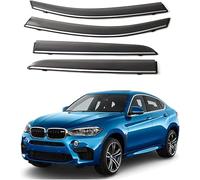 GuanLL Deflettori Auto per BMW X6 2009-2018 Automotive Aria Antiturbo Set di 4 Pz Nero Antivento Antipioggia Fume Oscurati Aerodinamico