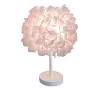 GUANSHAN Fiore Di Seta Rosa Lampada da comodino Lampada da comodino Paralume in piuma Lampada da tavolo Paralume per soggiorno Camera da letto Decorazione della casa