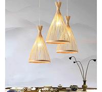 GUANSHAN Lampada a sospensione in bambù Paralume creativo Lampada da soffitto Lampadario Lampada da soffitto per sala da pranzo, soggiorno, camera da letto, caffetteria, bancone bar