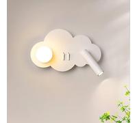 GUANSHAN Lampada da parete creativa girevole a forma di nuvola con interruttore separato carino cartone animato nuvola lampada da comodino atmosfera piccolo faretto per camera da letto camera da letto