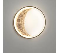 GUANSHAN Lampada da parete in resina 3D Luna Simulazione creativa Lampada da parete lunare Illuminazione decorativa da parete Lampada da parete di fondo per camera da letto, soggiorno, corridoio