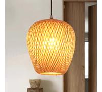 GUANSHAN Lampada da soffitto in bambù intrecciato a mano Filo di bambù naturale Lampadario a sospensione a sospensione in stile pastorale per bar, caffè, loft, ristorante, soggiorno