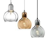 GUANSHAN Lampada da soffitto semplice in vetro a forma di zucca a forma di lampadario in vetro con lampadina a led abbinata per ristorante, caffetteria, bar, soggiorno