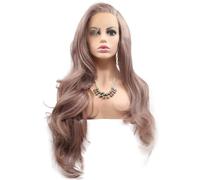 GUANSHAN Parrucche Anteriori In Pizzo Marrone Chiaro Parrucche Naturali Per Le Donne Capelli Sintetici Onda Lunga Resistenti Al Calore Con Capelli Del Bambino Parrucche Sintetiche Per Costumi, 26"