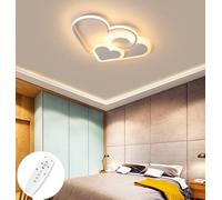 GUANSHAN Plafoniera 3D Led Cuori creativi Lampada da soffitto dimmerabile continua Illuminazione per Ragazzi Ragazze Camera da letto Scuola materna con telecomando, 44W