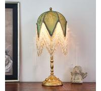 GUANSHAN Retrò Nappa Lampada Da Tavolo Stile Francese Luce Notturna Exquisite Annata Lampada Da Scrivania Decorativa Comodino Illuminazione Per Camera Da Letto, Soggiorno