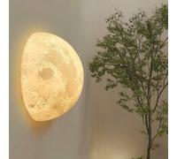 GUANSHAN Simulazione 3D Luna Applique Da Parete Decorativa, Apparecchio Creativo Per Sfondo, Decorazione Della Parete Per Corridoio, Vialetto, Scala, Comodino
