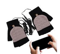 Guantes De Computadora Con Calefacción De Media Mano, Guantes Con Calefacción USB, Manoplas Térmicas Con Diseño De Medio Dedo, Calentadores De Manos Seguros, Cómodos Guantes Calentadores De Manos Para