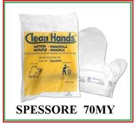 GUANTI 100 PEZZI MANO MANOPOLA SERVIZIO BANCONE SPESSORE 70 MY MICRON PROF