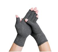 Guanti a compressione per artrite per alleviare il dolore, guanti senza dita per il tunnel carpale, per digitazione e uso quotidiano, traspiranti e comodi (uomini e donne), Canapa grigio, L (20-24cm