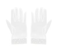 Guanti a filo a maglie con perle eleganti guanti da sposa bianchi per la performance del palcoscenico del matrimonio