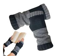 Guanti a maglia senza dita, per esterni a mano e caldi, guanti caldi e freddi per donne e adolescenti, moda college viaggi, shopping walking, blu navy, Se référer au descriptif