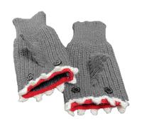 Guanti a mezza dita - Guanti senza dita in maglia elastica e calda unisex | Guanti senza dita Guanti lavorati a maglia con simpatico motivo a squalo, guanti termici invernali da scrivere, camminando